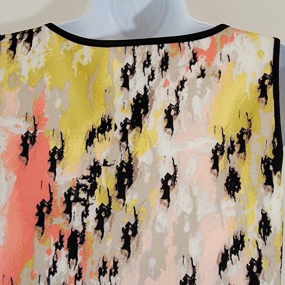 NEW JAX Watercolor Abstract Sleeveless Sheath Dress Sz 4 Full-Zip Minimalist - Picture 7 of 12